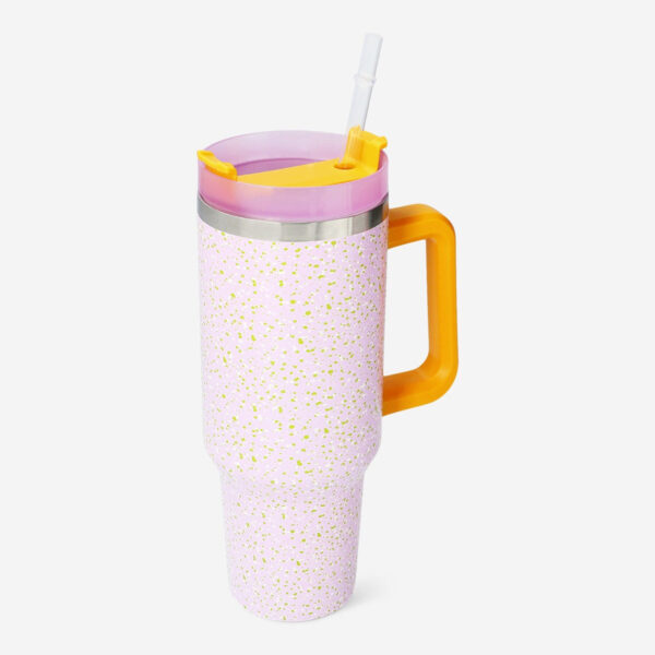 Flerfärgad tumbler med lock och sugrör - 1,2 L