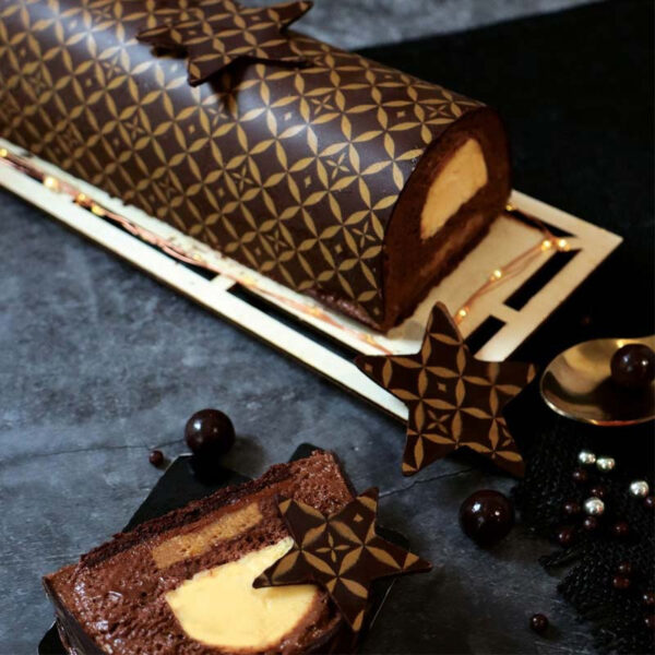 Överföringsark till choklad, guldmönster - ScrapCooking