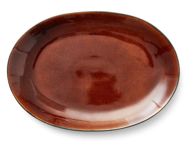 Ovalt fat 36 x 25 cm, svart/amber - BITZ