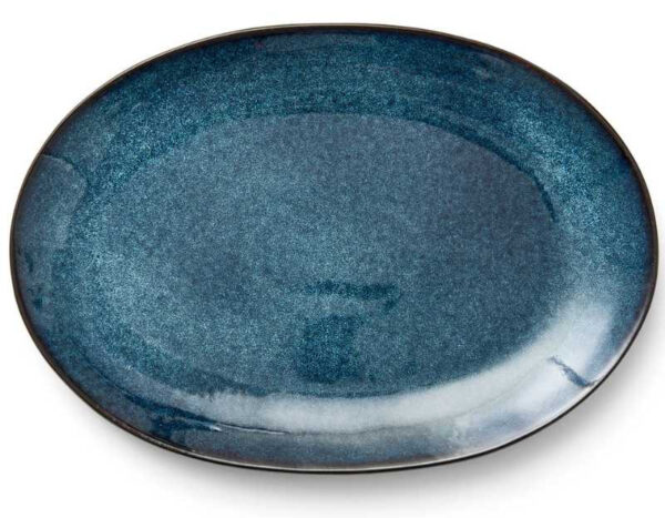 Ovalt fat 36 x 25 cm, svart/mörkblå - BITZ