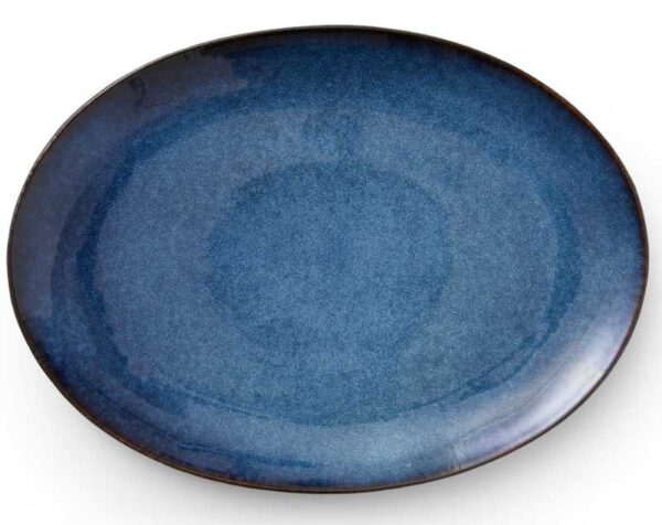 Ovalt fat 45 x 34 cm, svart/mörkblå - BITZ