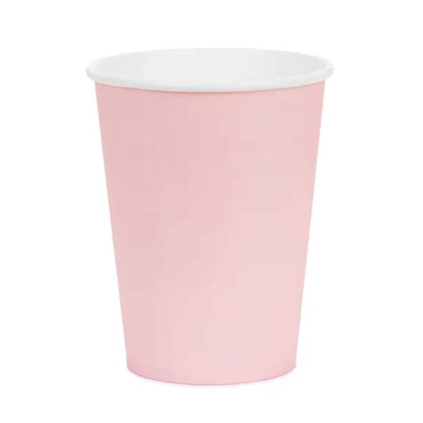 Pappersmuggar ljusrosa, 6-pack - PartyDeco