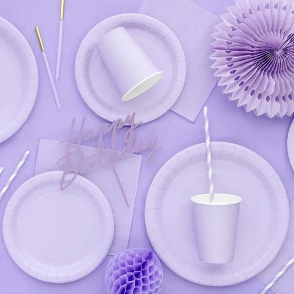 Papperstallrikar lavendel Ø23 cm - PartyDeco