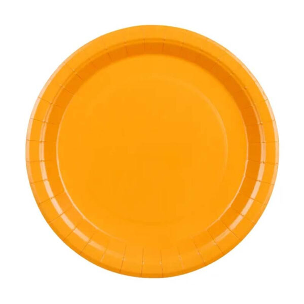 Papperstallrikar orange Ø23 cm - PartyDeco
