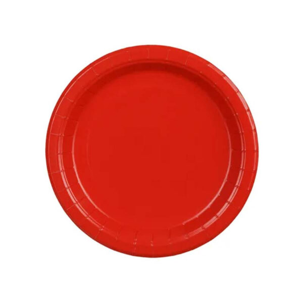 Papperstallrikar röd Ø18 cm - PartyDeco