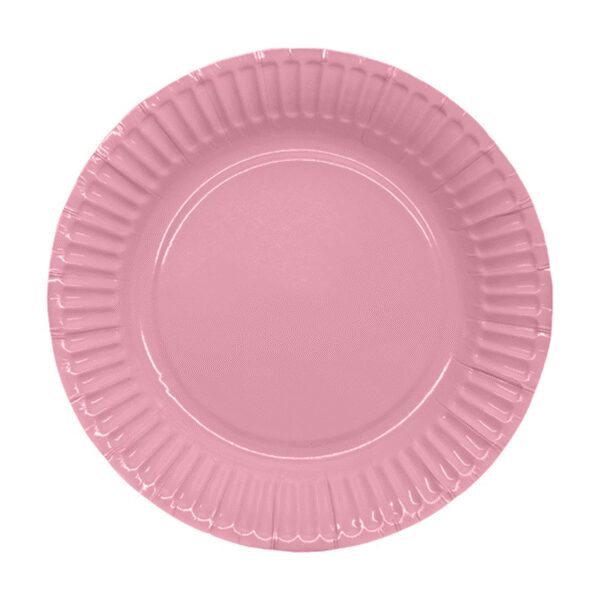 Papperstallrikar rosa 18 cm, 8-pack
