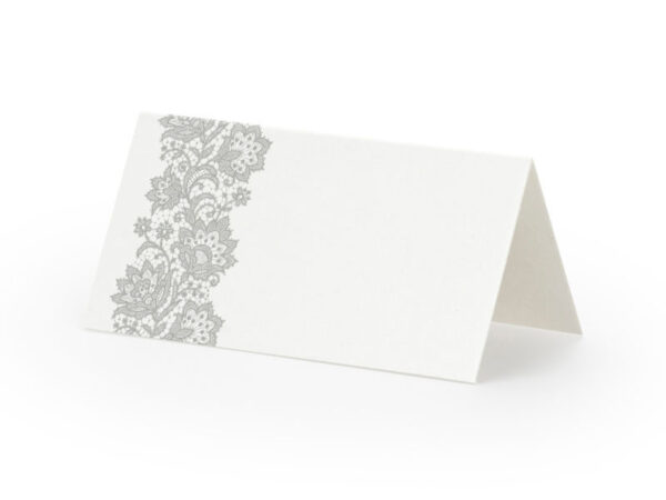 PartyDeco Placeringskort, Ornament Silver