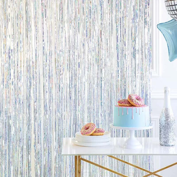 Partygardin holografisk silver - PartyDeco
