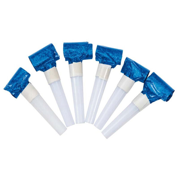 Partytutor holografisk Blå, 6-pack