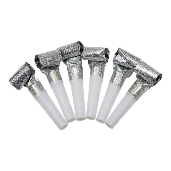 Partytutor holografisk Silver, 6-pack