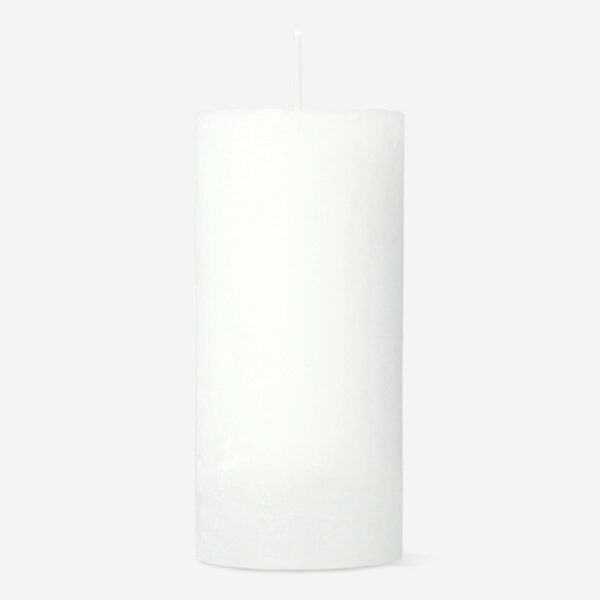 Vitt rustikt pelarljus - 12 cm