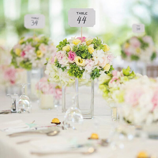 Placeringskort 4-pack, vita - PartyDeco