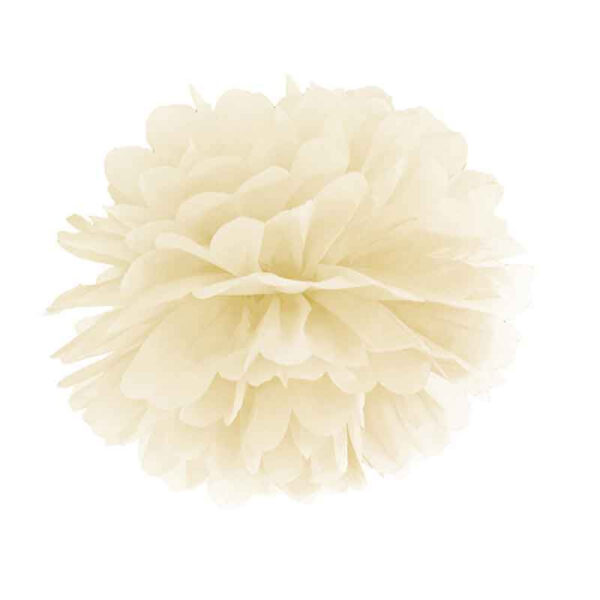 Pom Pom creme, 25 cm - PartyDeco