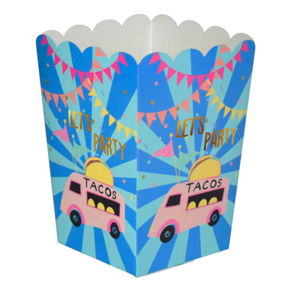 Popcornbägare taco-tema, 8-pack