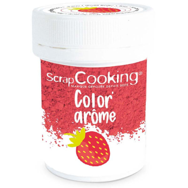Röd pulverfärg med jordgubbsmak - ScrapCooking