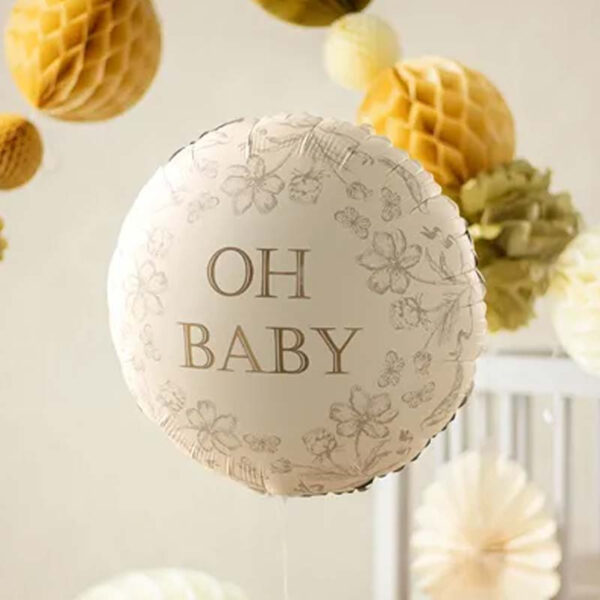 Rund folieballong Oh Baby - PartyDeco