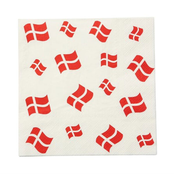 Servetter danska flaggor, 16-pack