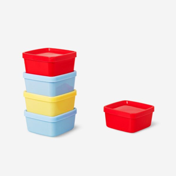 Set med fyrkantiga snackboxar - 5 st