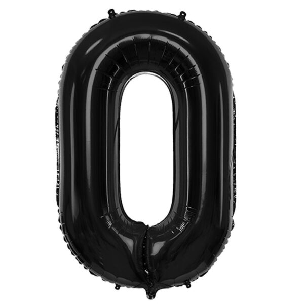 Sifferballong 0, svart, 86 cm