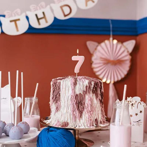Sifferljus 7, ljusrosa - PartyDeco
