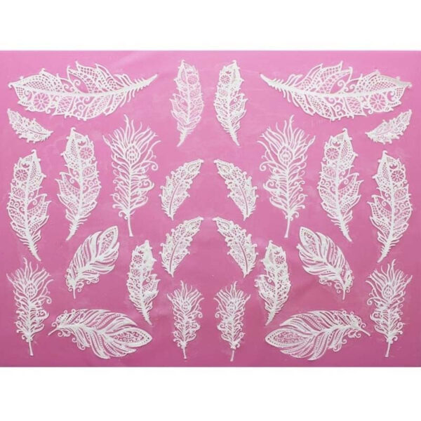 Silikonmatta Fjädrar till spetsdekorationer - Cake Lace