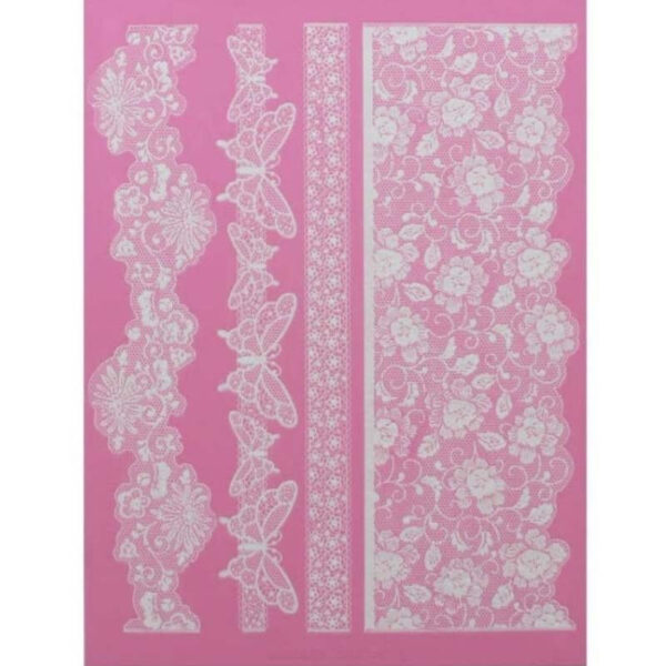 Silikonmatta Fjärilar & Blommor till spetsdekorationer - Cake Lace