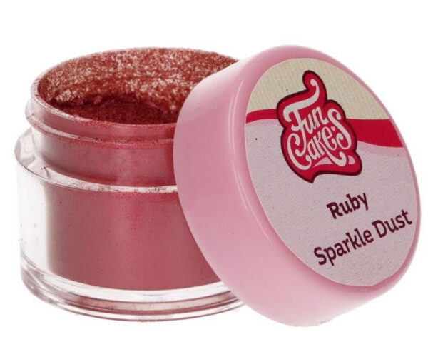 Skimrande Pulverfärg Ruby, röd - FunCakes