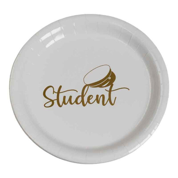 Små papperstallrikar Student Ø18 cm, 8-pack