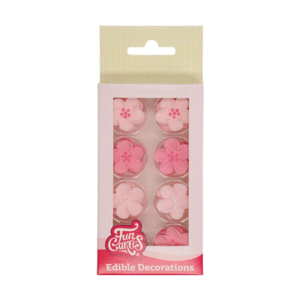 Sockerdekorationer Rosa blommor - FunCakes