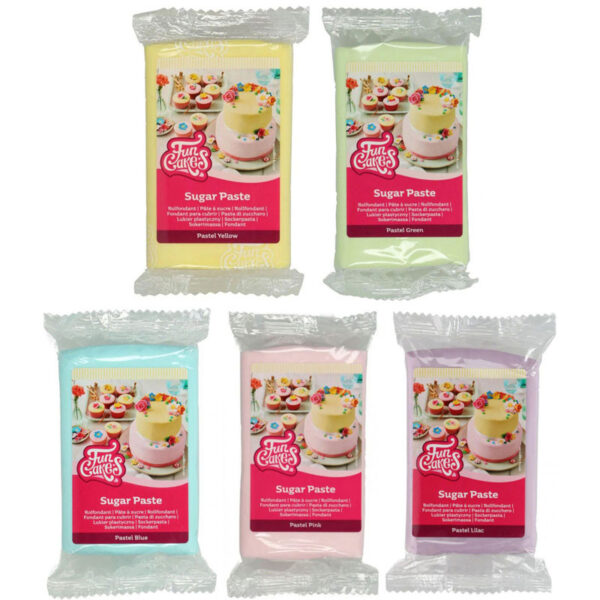 Sockerpasta 5-pack pastellfärger - FunCakes
