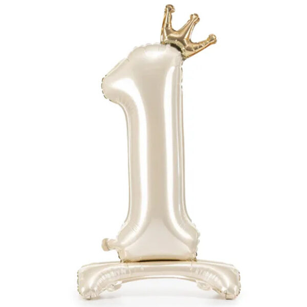 Stående sifferballong 1, beige, 84 cm