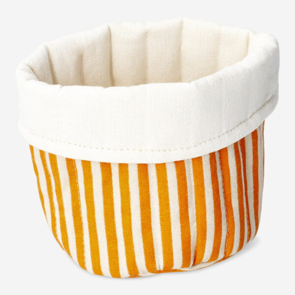 Förvaringskorg med orangea ränder - 17 cm