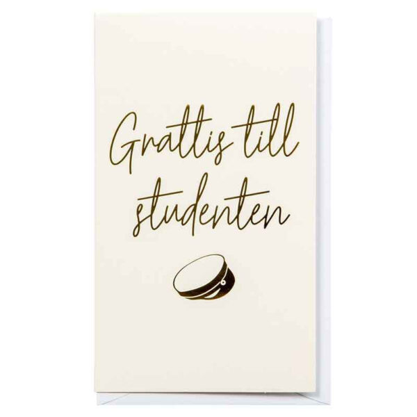 Studentkort 10x17, Grattis till studenten i guld