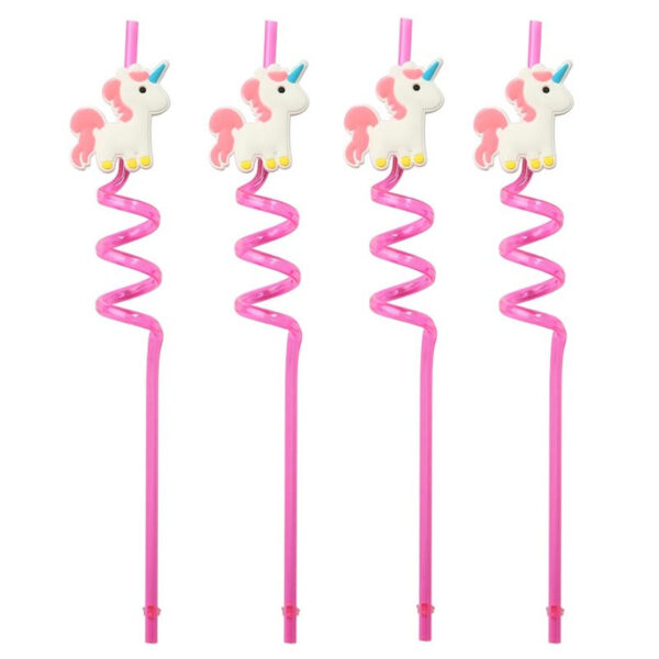 Sugrör Unicorn, återanvändningsbara, 4-pack