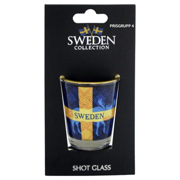 Svensk flagga och älg shotglas