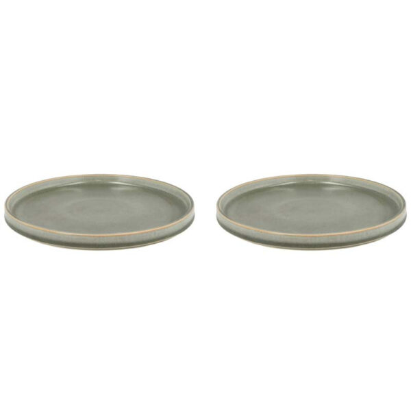 Tallrik Fjord, 2-pack, 26,5cm, grön - Villa Collection