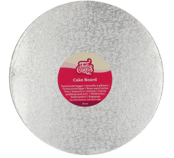 Rund tårtbricka 27,5 cm, silver - FunCakes