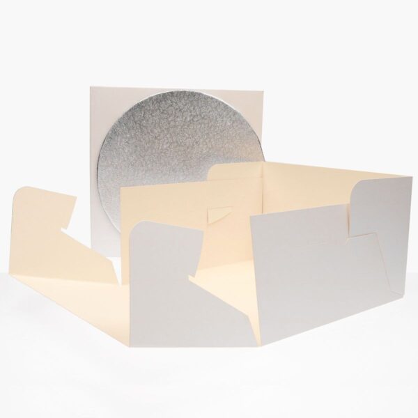 Tårtkartong 25,5 cm, med rund bricka - FunCakes
