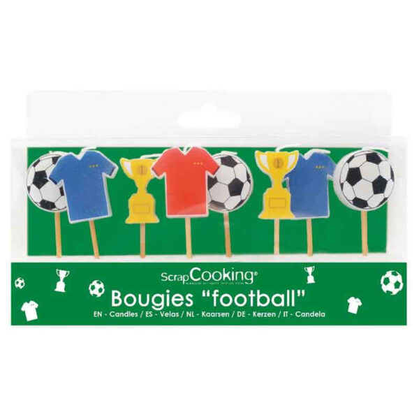 Tårtljus fotbollsmix, 8-pack - ScrapCooking