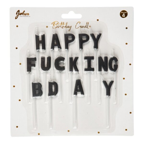 Tårtljus Happy f*cking bday, 16-pack