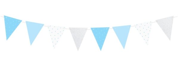 Vimpel Mix blå/silver - PartyDeco