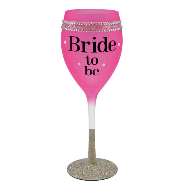 Vinglas Möhippa "Bride to be", strass & glitter