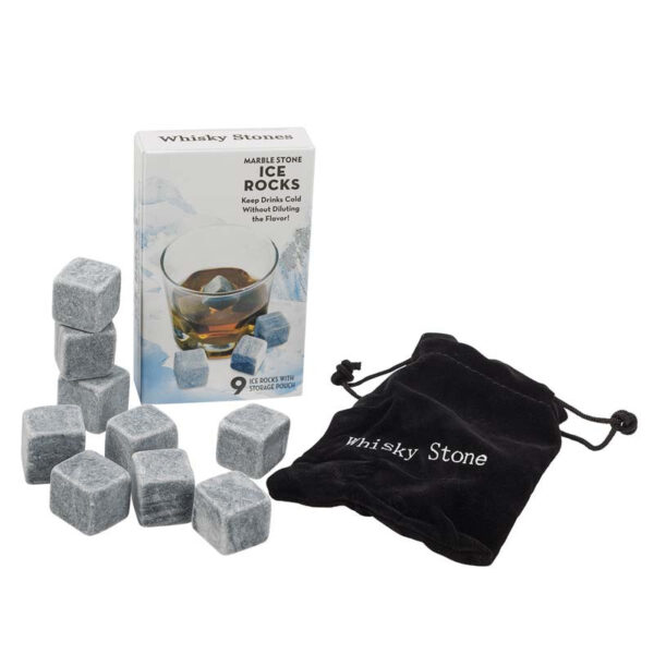 Whiskeystenar i marmor, 9-pack