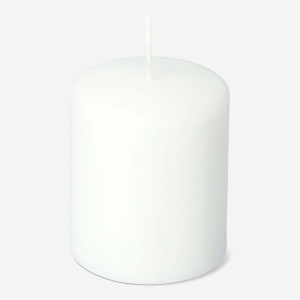Vitt rustikt pelarljus - 8 cm