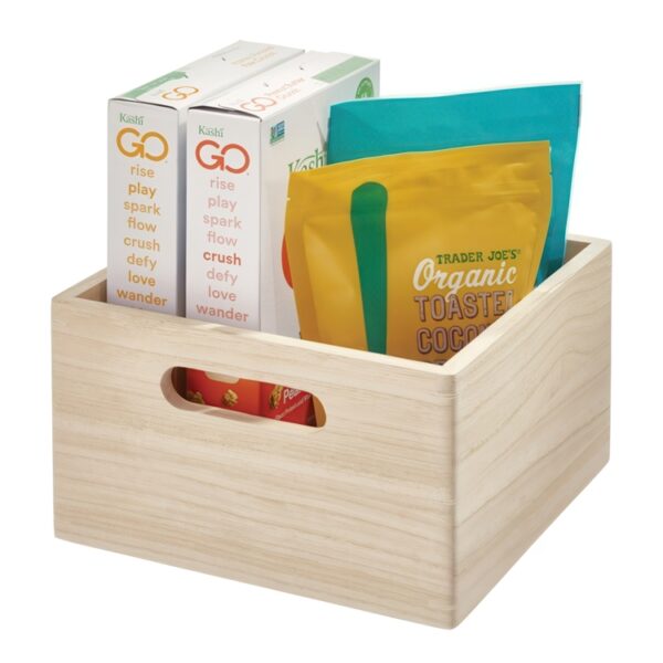 Trälåda, THE HOME EDIT ECO WOOD SQUARE BOX, 25,5 x 25,5 x H15 cm, Natu