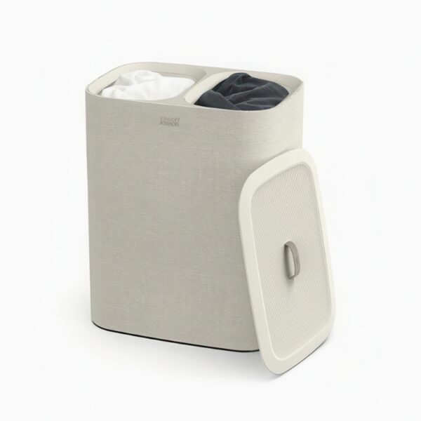 Tvättkorg 2-delad 90L, Joseph Joseph, Beige