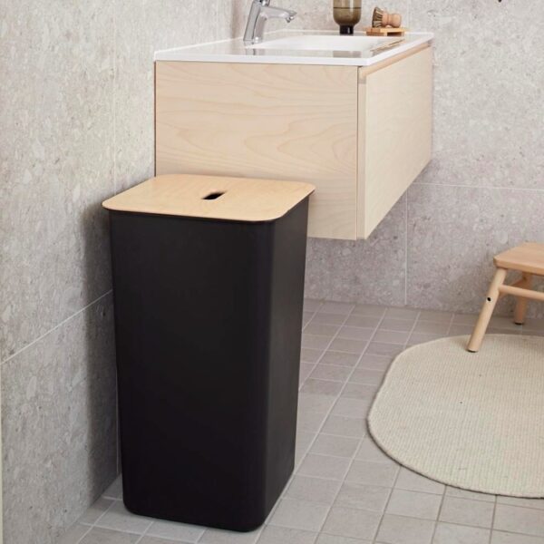 Tvättkorg med trälock 53L, SmartStore