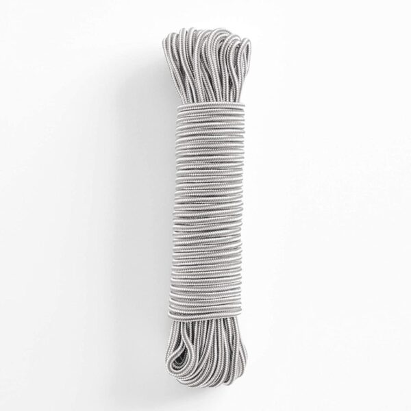 Tvättlina i nylon, Textilklädd, CUERDA DE TENDIDO, 20 Meter, Silvergrå