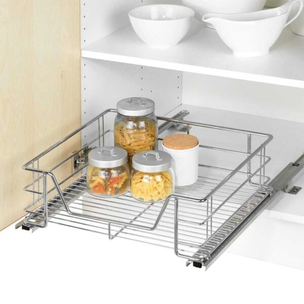 Utdragbar hylla för köksskåp, SLIDING RACK, 51 x 40 x H 18,5 cm, Silve