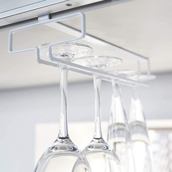 Vinglas hängare, under hylla, TOWER WINE GLASS HANGER, Yamazaki, Vit